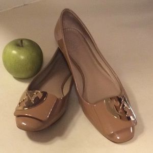 Tory Burch Caramel Patent Leather Flats 7.5M